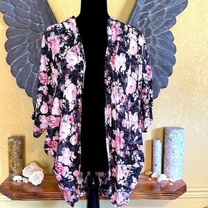 Ardene Short Sleeve Floral Cardigan